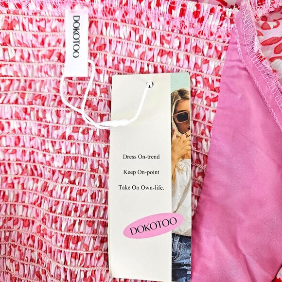 Womens Size S Floral Print Flutter Sleeve Mini Dress Tie Front Cut Out Casual - Picture 11 of 13